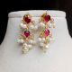 Handmade Brass Metal Jewellery Pearl Pink Necklace Set